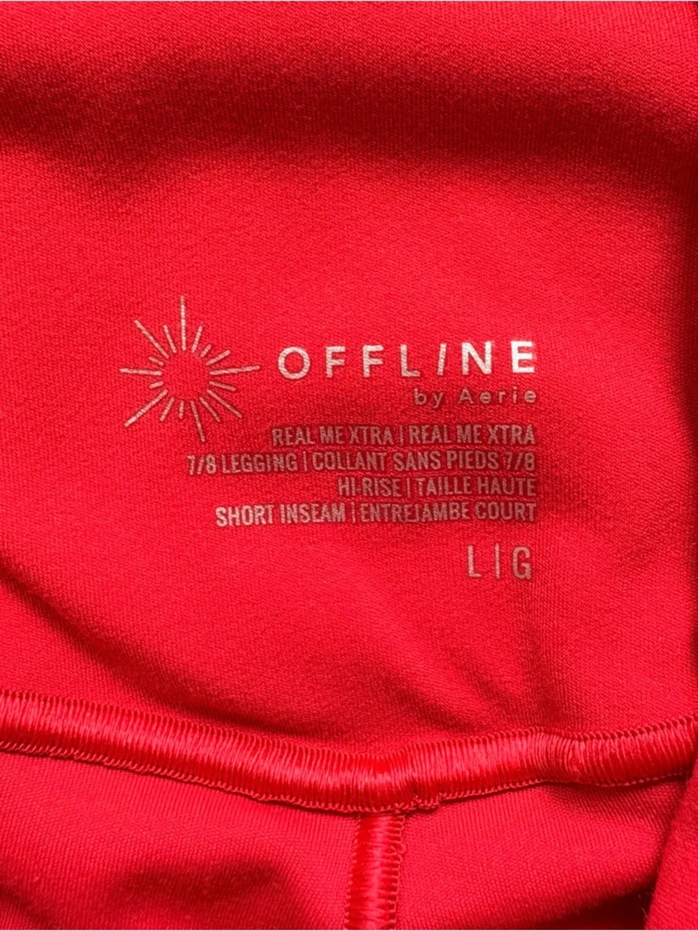 aerie Offline High-Rise 7/8 Leggings in Vibrant Red - NWOT - Picture 2 of 6